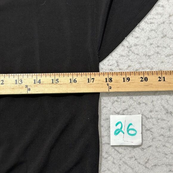 Chico's 0 Women's Small Black Drape Flutter Sleeve Pullover Blouse Layered - Picture 8 of 12